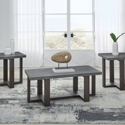 Dynnford - Gray / Brown - Occasional Table Set (Set of 3) Signature Design by Ashley® 