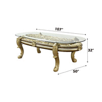 Desiderius - Dining Table - Antique Gold & Hand-Painted Brown ACME 