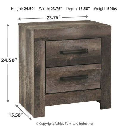 Wynnlow - Gray - Two Drawer Night Stand Signature Design by Ashley® 