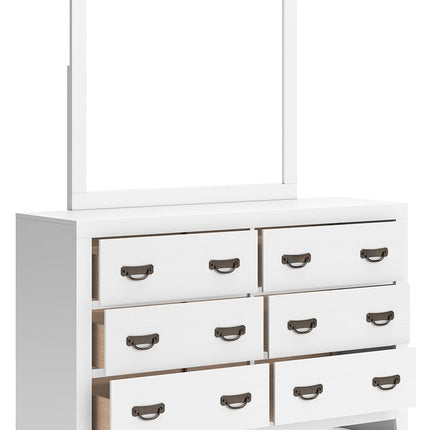 Binterglen - White - Dresser And Mirror Signature Design by Ashley® 