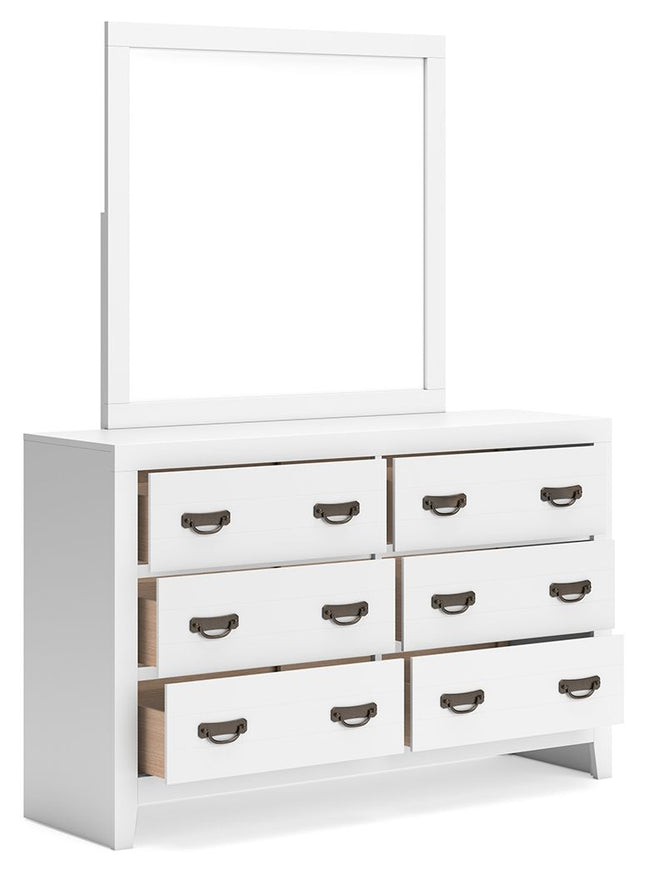 Binterglen - White - Dresser And Mirror Signature Design by Ashley® 