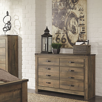 Trinell - Brown Dark - Six Drawer Dresser - 61.34" X 15.98" X 42.99" Ashley Furniture 