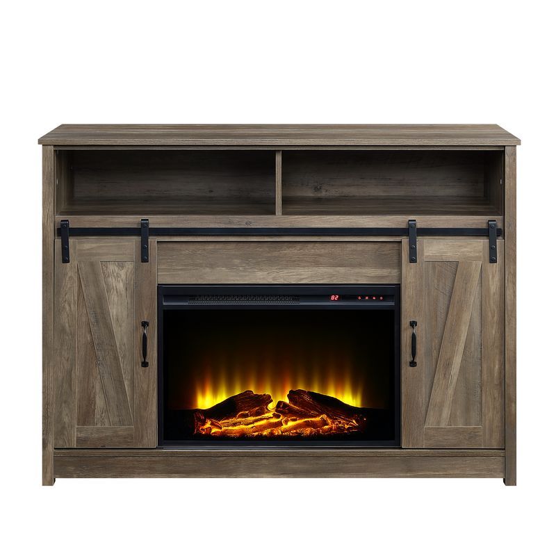 Tobias - Fireplace - Rustic Oak Finish - 38" ACME 