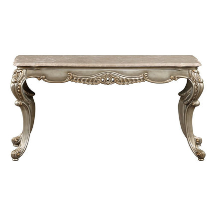 Miliani - Sofa Table With Marble Top - Natural Antique Bronze ACME 