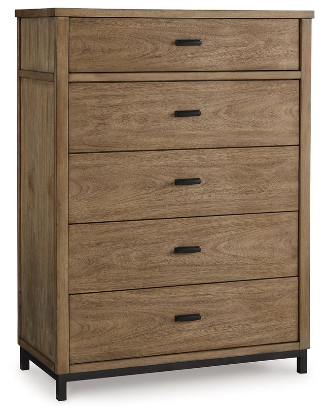 Tomtyn - Light Brown - Five Drawer Chest Benchcraft® 