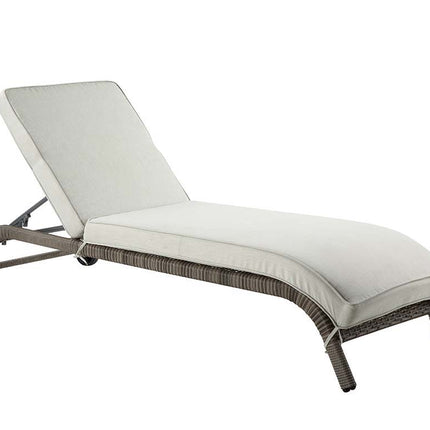 Salena - Patio Lounge Chair - Beige Fabric & Gray Finish - 13" ACME 