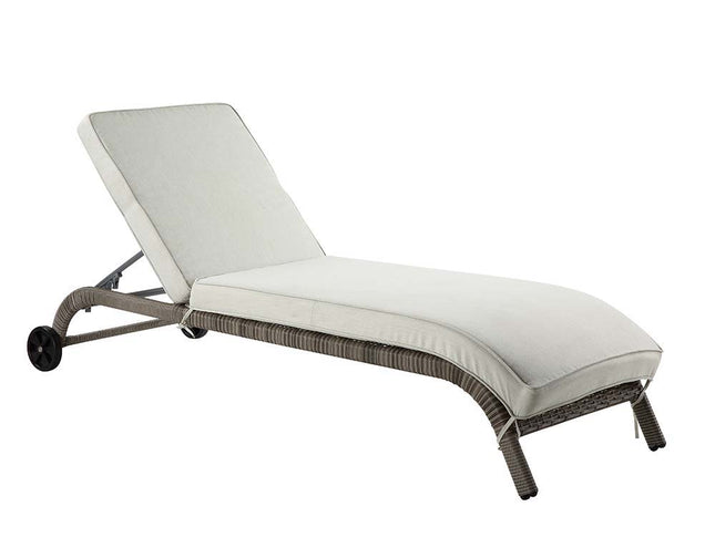 Salena - Patio Lounge Chair - Beige Fabric & Gray Finish - 13" ACME 