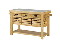 Grovaam - Kitchen Island - Marble & Natural Finish ACME 