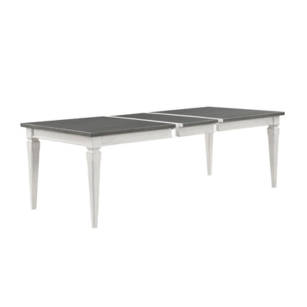 Katia - Dining Table With Leaf - Rustic Gray & Weathered White ACME 