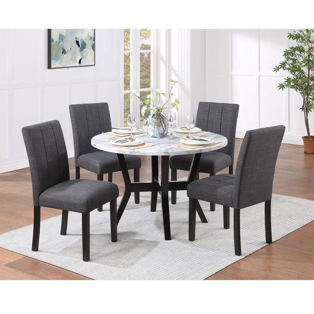 Kusa - 5 Piece Pack Dining Set With Engineering Stone Top - Black - Tony's Home Furnishings