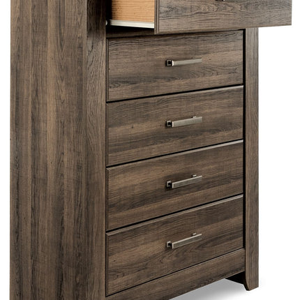 Juararo - Dark Brown - Five Drawer Chest Ashley Furniture 