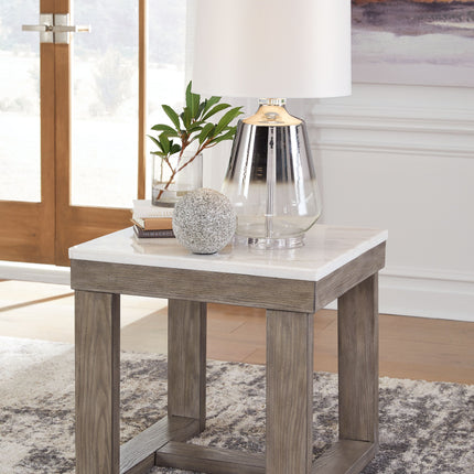 Loyaska - Brown/ivory - Square End Table Signature Design by Ashley® 