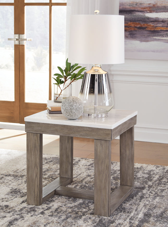 Loyaska - Brown/ivory - Square End Table Signature Design by Ashley® 