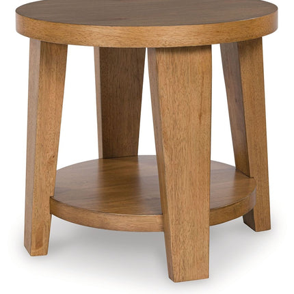 Kristiland - Light Brown - Round End Table - Tony's Home Furnishings