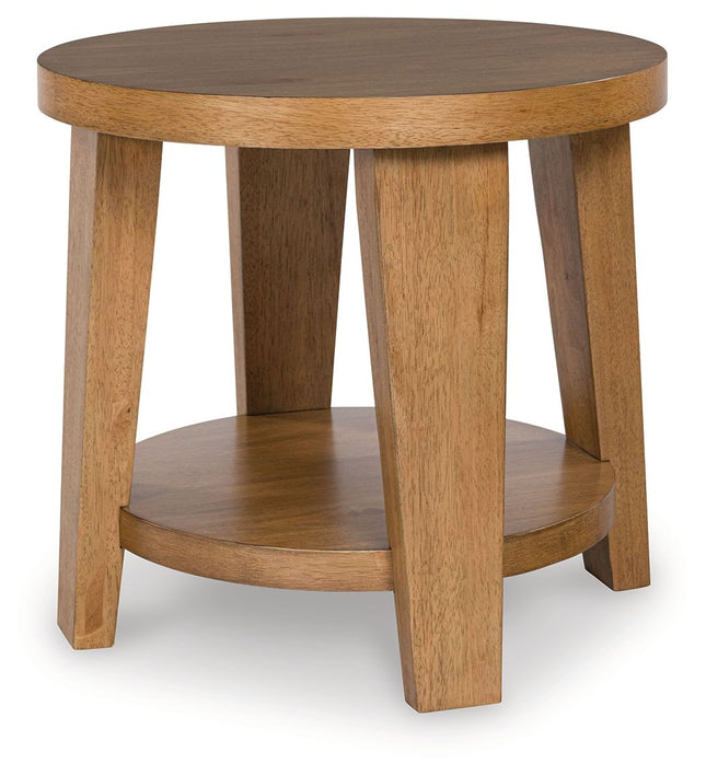 Kristiland - Light Brown - Round End Table - Tony's Home Furnishings