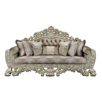 Sorina - Sofa - Velvet, Fabric & Antique Gold Finish ACME 