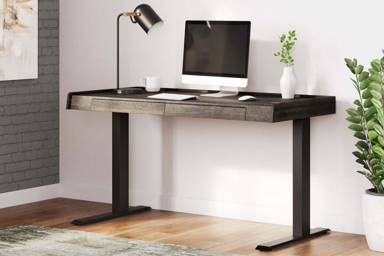 Zendex - Dark Brown - Adjustable Height Desk - Tony's Home Furnishings