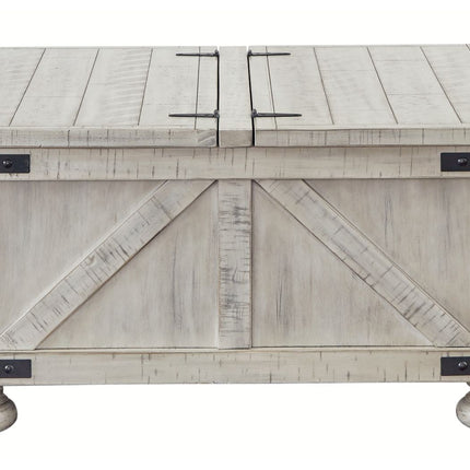 Carynhurst - Whitewash - Cocktail Table With Storage Ashley Furniture 