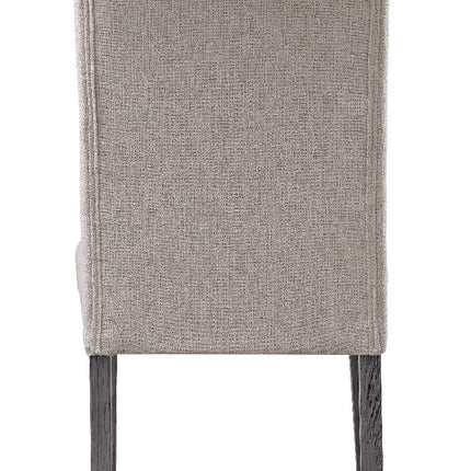 Yabeina - Side Chair (Set of 2) - Beige Linen & Gray Finish ACME 