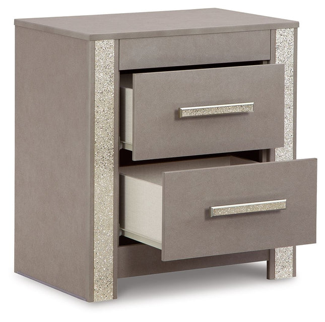 Surancha - Gray - Two Drawer Night Stand Signature Design by Ashley® 