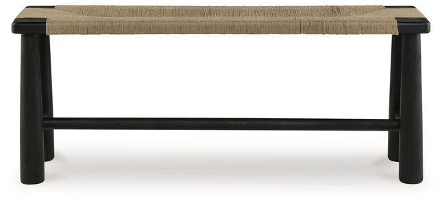 Acerman - Black / Natural - Accent Bench Signature Design by Ashley® 