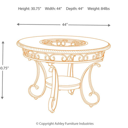 Glambrey - Brown - Round Dining Room Table Signature Design by Ashley® 