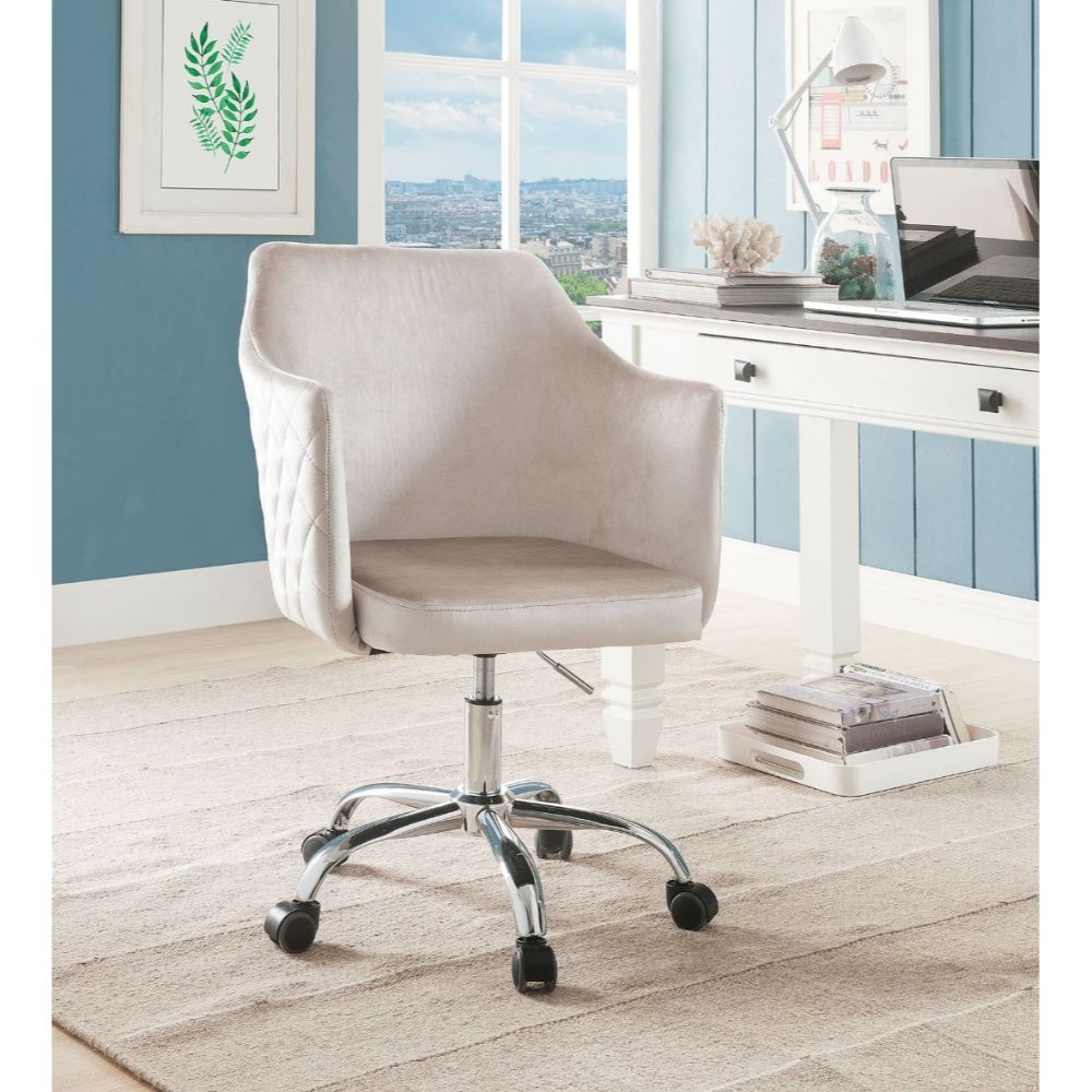 Cosgair - Office Chair - Champagne Velvet & Chrome ACME 