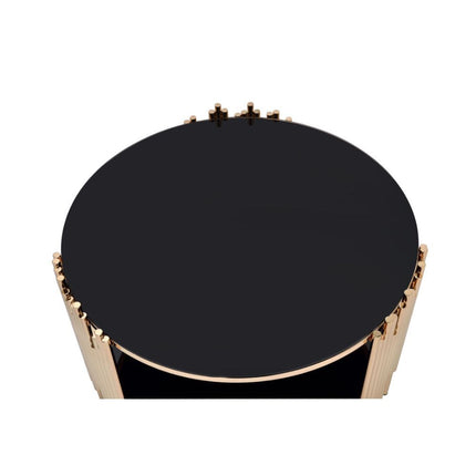 Tanquin - Coffee Table - Gold & Black Glass ACME 