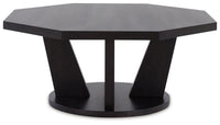 Thumbnail for Chasinfield - Dark Brown - Octagon Coffee Table - Tony's Home Furnishings