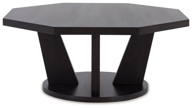 Chasinfield - Dark Brown - Octagon Coffee Table Signature Design by Ashley® 