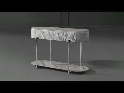 Yukino - Coffee Table - Gray High & Chrome - Tony's Home Furnishings