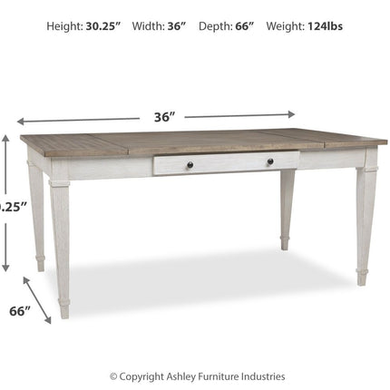 Skempton - White - RECT DRM Table w/Storage Signature Design by Ashley® 