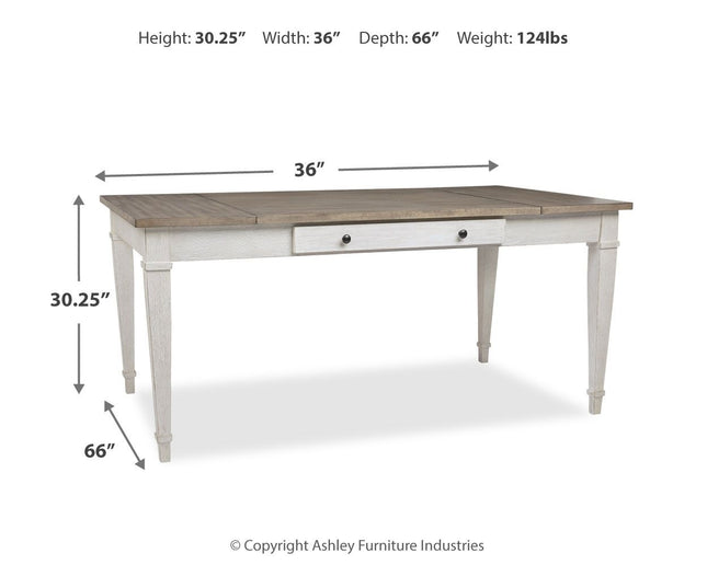 Skempton - White - RECT DRM Table w/Storage Signature Design by Ashley® 