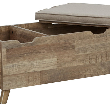 Gerdanet - Beige - Storage Bench Signature Design by Ashley® 