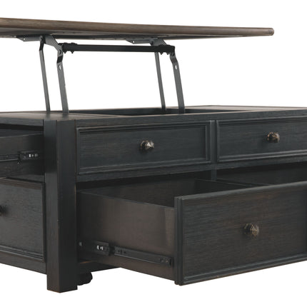 Tyler - Grayish Brown / Black - Lift Top Cocktail Table Ashley Furniture 