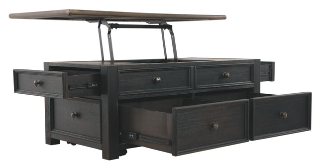 Tyler - Grayish Brown / Black - Lift Top Cocktail Table Ashley Furniture 