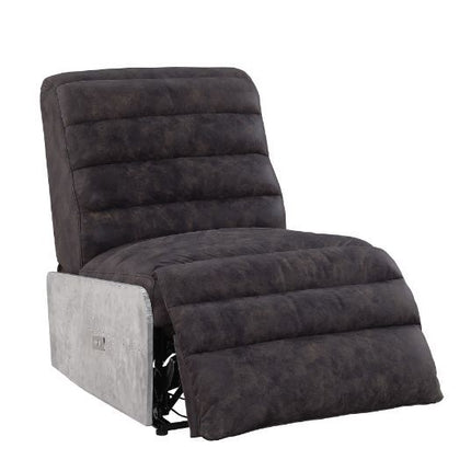 Okzuil - Recliner - 2-Tone Gray Top Grain Leather & Aluminum ACME 