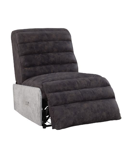 Okzuil - Recliner - 2-Tone Gray Top Grain Leather & Aluminum ACME 