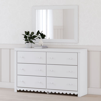 Mollviney - White - Dresser And Mirror Signature Design by Ashley® 