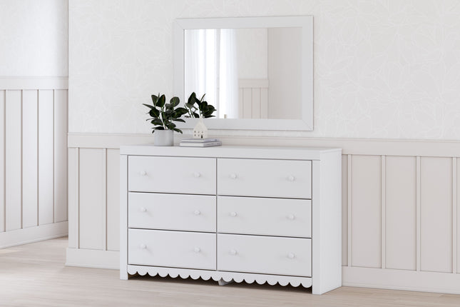 Mollviney - White - Dresser And Mirror Signature Design by Ashley® 