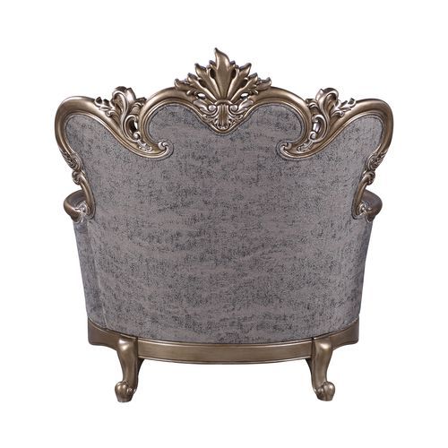 Elozzol - Chair With Pillow - Fabric & Antique Bronze Finish - Wood ACME 