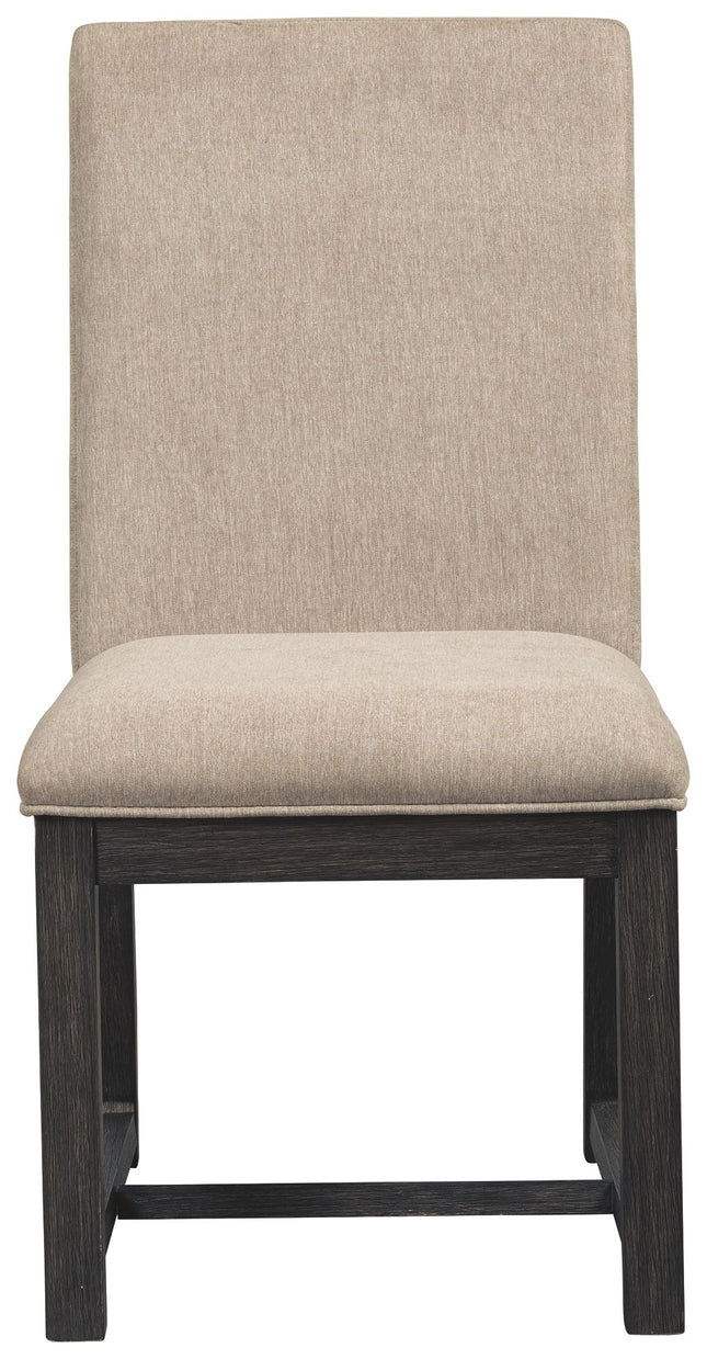 Bellvern - Dark Gray - Dining Uph Side Chair (Set of 2) Ashley Furniture 