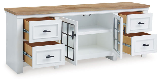 Ashbryn - White / Natural - Extra Large TV Stand Signature Design by Ashley® 