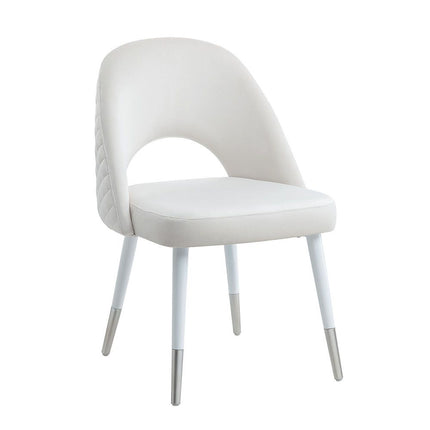 Zemirah - Side Chair (Set of 2) - White Velvet & White - Tony's Home Furnishings