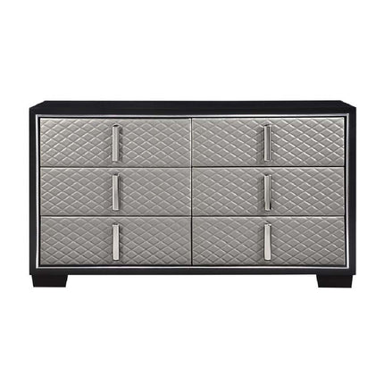 Nicola - Dresser - Silver PU & Black Finish ACME 