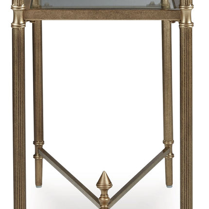 Cloverty - Aged Gold Finish - Sofa Table Signature Design by Ashley® 