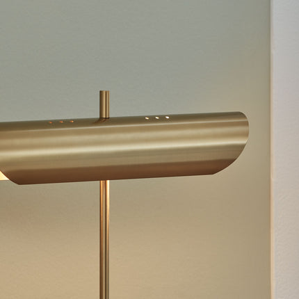 Rowleigh - Gold Finish / White - Marble Desk Lamp Signature Design by Ashley® 