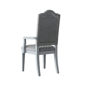 House - Marchese Chair (Set of 2) - Two Tone Gray Fabric & Pearl Gray Finish ACME 