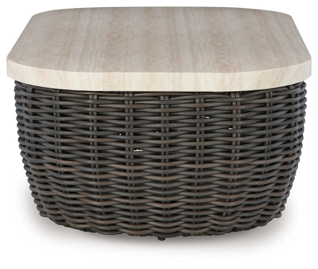 Kimora - Beige / Dark Brown - Rectangular Cocktail Table Signature Design by Ashley® 