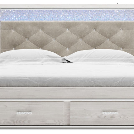 Altyra - White - King Upholstered Storage Bed Signature Design by Ashley® 